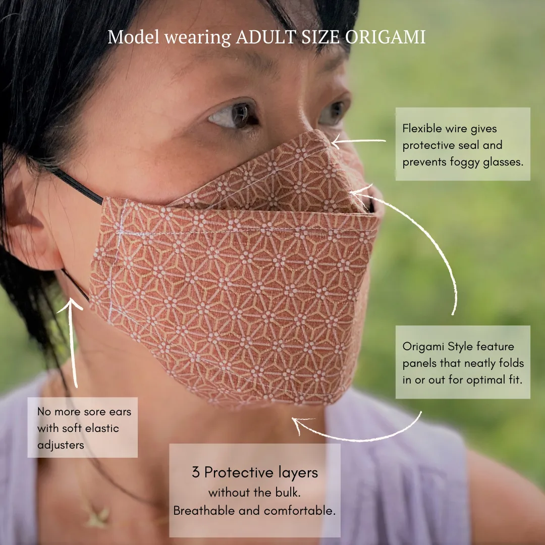 Origami Mask - Japanese Cherry Blossom in Purple