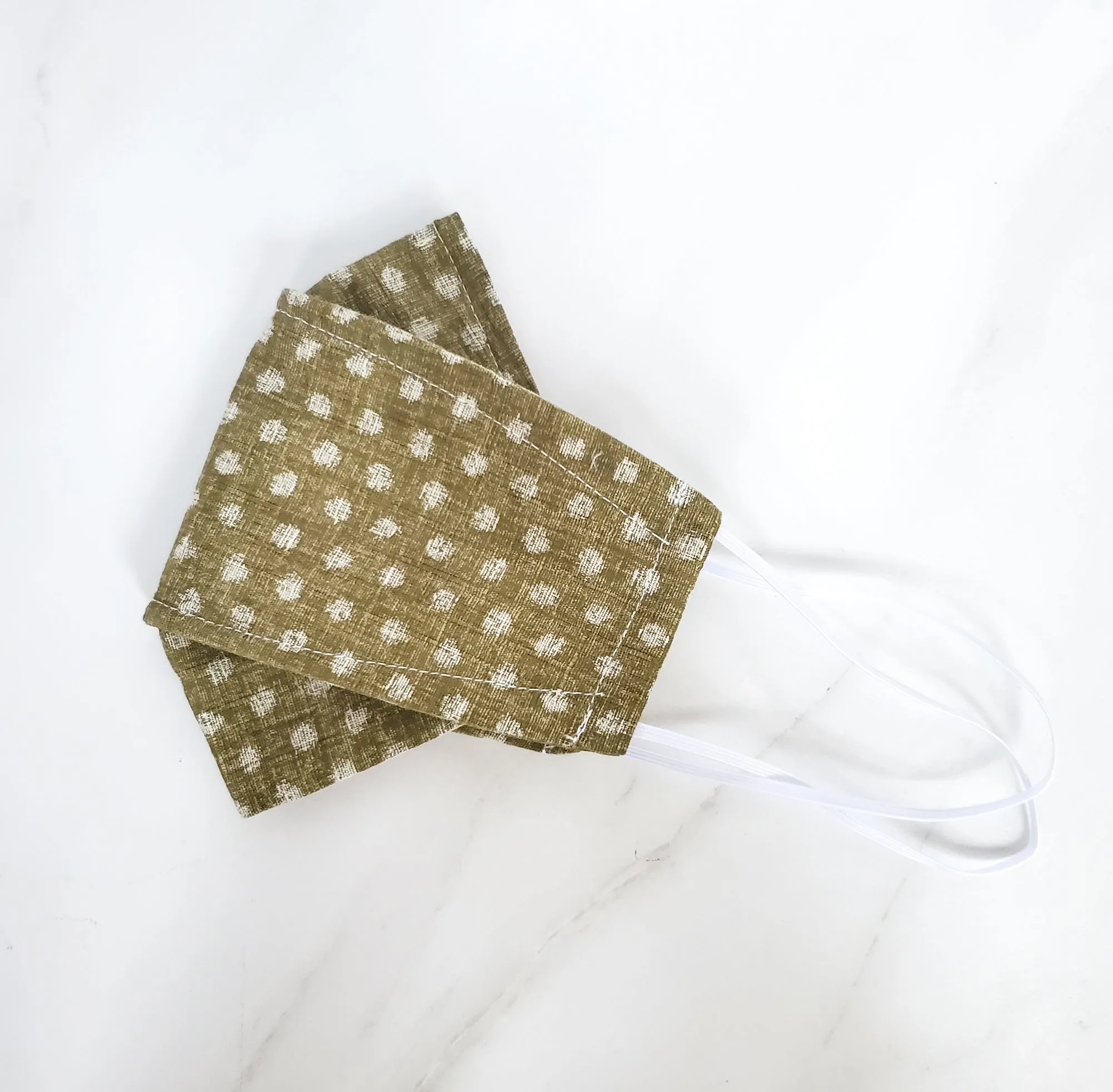 Origami Mask - Japanese Dobby Dot Green