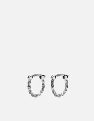 Slim Rope Huggie Earrings, Sterling Silver